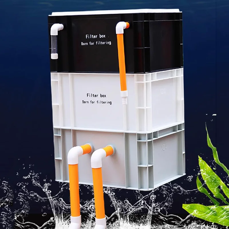Fish Tank Filter Aquarium - 水槽用外部フィルターボックス、魚飼育池用大型水循環フィルターシステム、吊り下げ式フィルター、水槽用ターンオーバーボックス