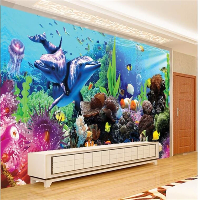 Aquarium Fish Live Wallpaper - beibehang カスタムテレオ熱帯魚水槽写真 3d 壁壁画壁紙壁用 3 d