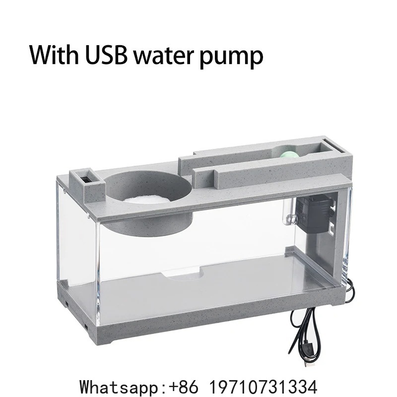 Fish Tank Filter Aquarium - 水族館の水槽キット内蔵酸素バーUSBミュートフィルター付きライトストリップ多機能オフィスデスクトップホームオーナメント装飾品