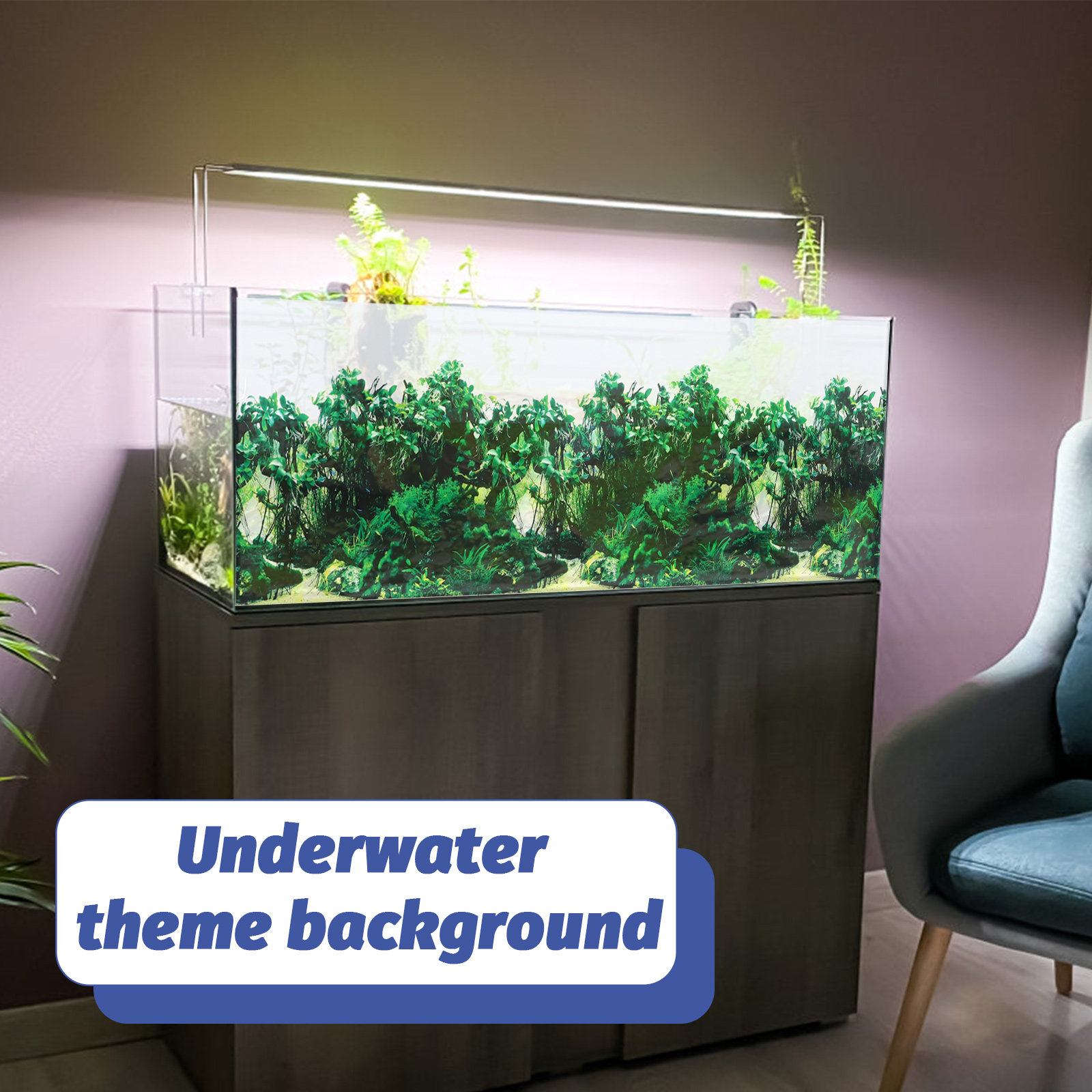 Aquarium Fish Wallpaper - 水槽用背景紙 厚手 3D装飾壁紙 鮮やかな水中テーマ 取り外し可能なポスター アクアリウムアクセサリー