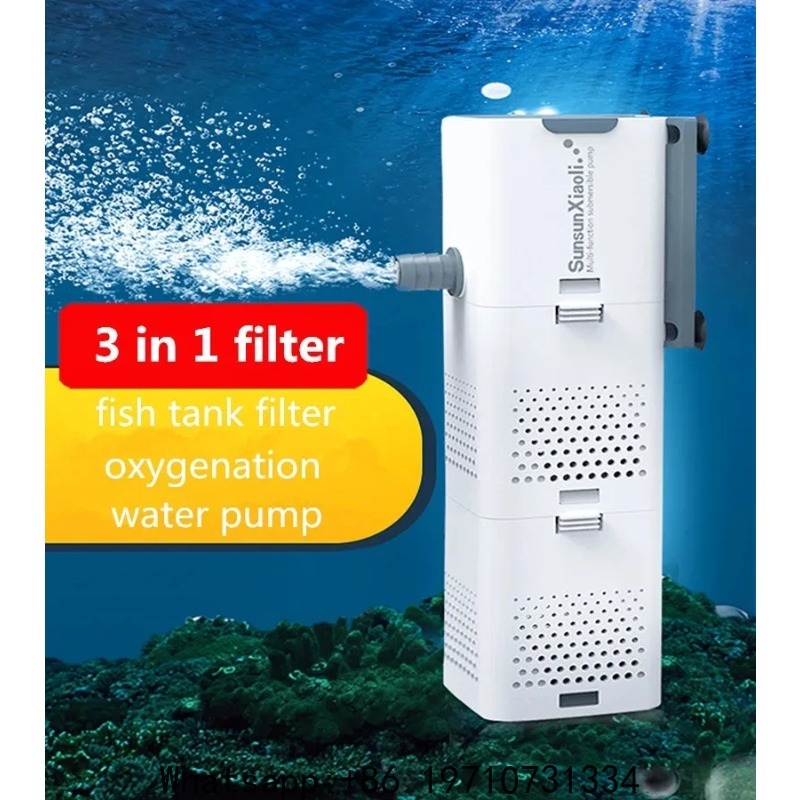Fish Tank Filter Aquarium - SUNSUN 3 in 1水槽フィルター ミニ水槽フィルター 水槽用酸素供給