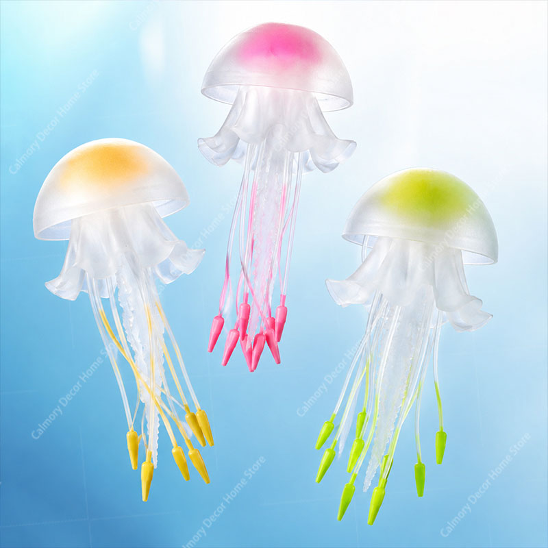 Aquarium Fish Guppy - 創造的な模擬浮遊蛍光発光効果クラゲ水槽装飾魚タンク水中装飾品ミニチュア