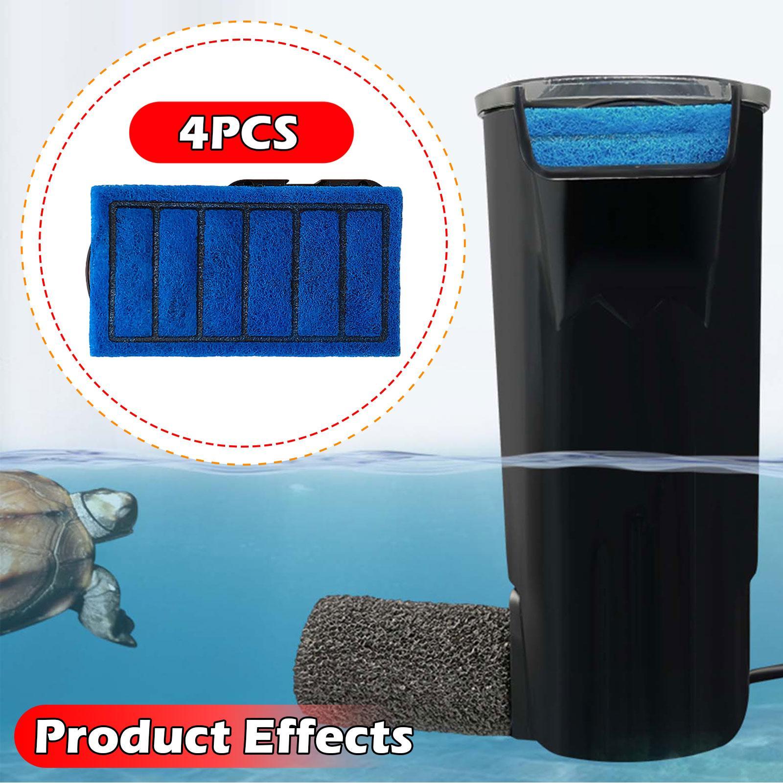 Fish Tank Filter Aquarium - 4 個のタンクフィルターカートリッジ取り付けが簡単なアクセサリー高性能水族館内部フィルターカートリッジ 5W 用