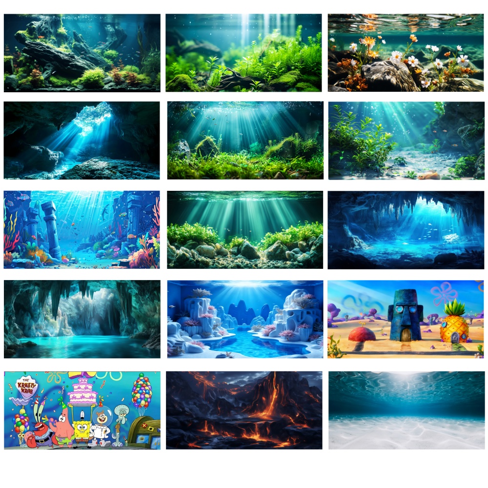 水槽背景ステッカー 80x40cm 防水 魚タンク装飾 PV - Aquarium Fish Wallpaper のレビューと価格