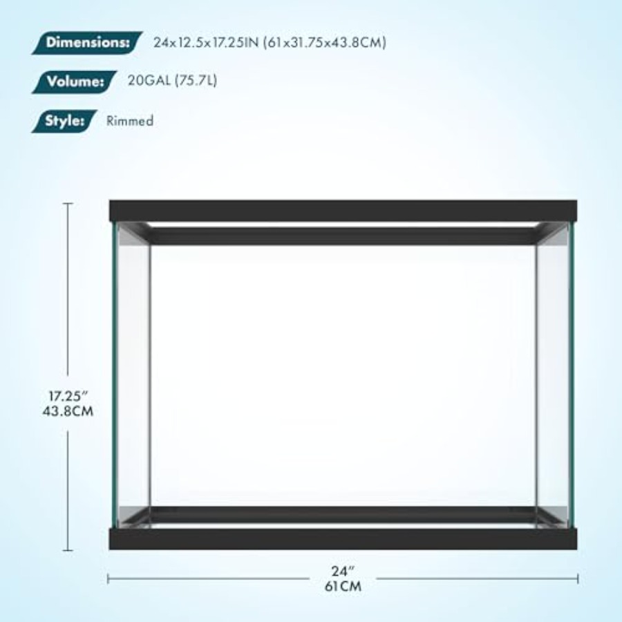 20ガロンガラス水槽 - 24 x 12.5 x 17.25 - Aquarium Fish Big のレビューと価格