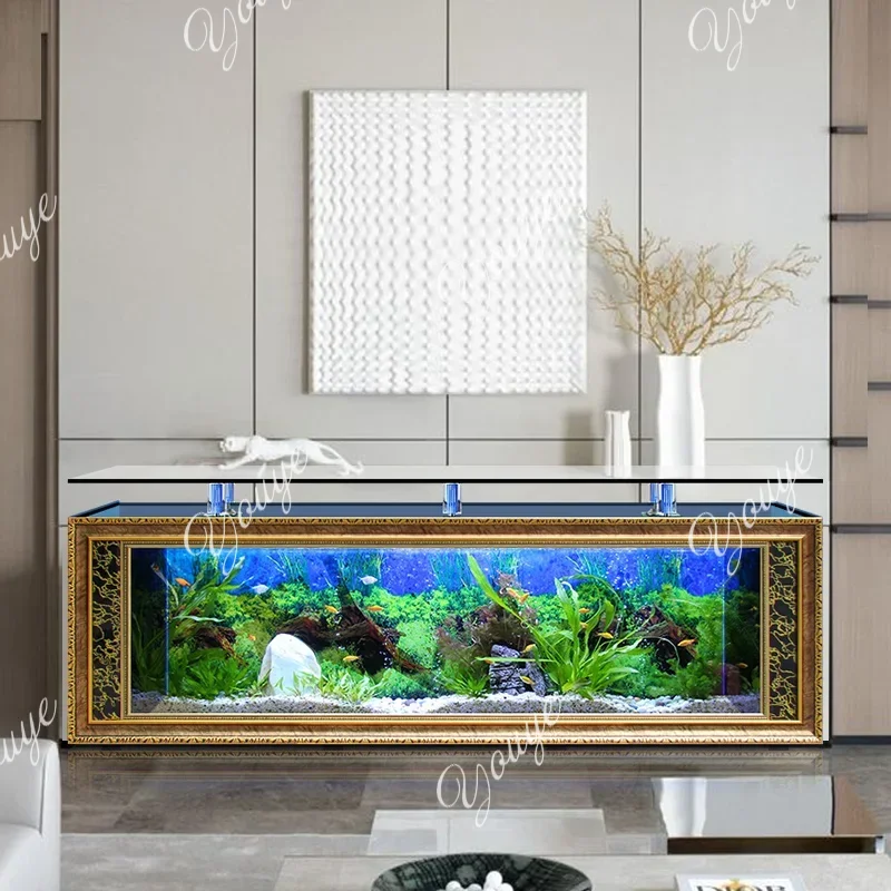 特注大型ガラス製クリア高級水槽、家庭用大型魚水槽、テレビキャ - Aquarium Fish Big のレビューと価格