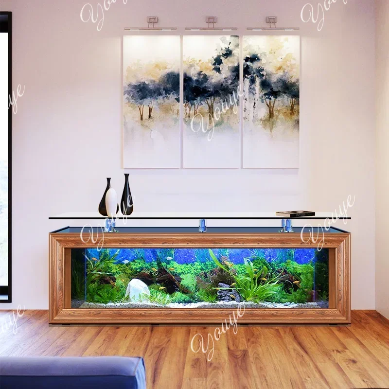 特注大型ガラス製クリア高級水槽、家庭用大型魚水槽、テレビキャ - Aquarium Fish Big のレビューと価格