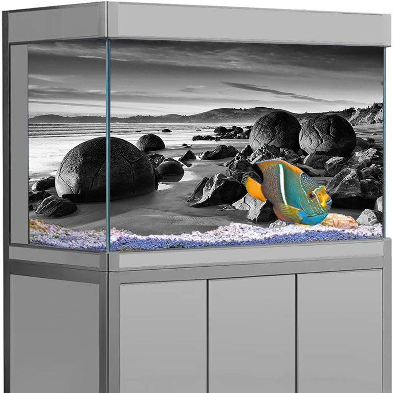 水槽背景ステッカー 石 海景ポスター 魚タンク装飾 自己粘着 - Aquarium Fish Wallpaper のレビューと価格