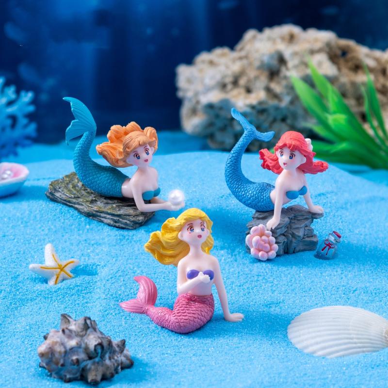 4 個のプラスチック水槽リトルマーメイドオーナメントミニチュ - Aquarium Fish Guppy のレビューと価格