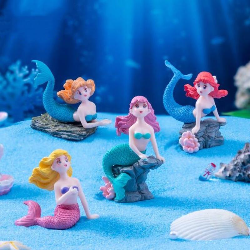 4 個のプラスチック水槽リトルマーメイドオーナメントミニチュ - Aquarium Fish Guppy のレビューと価格