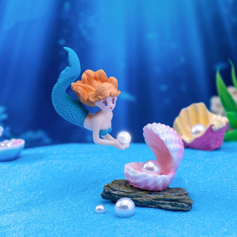 4 個のプラスチック水槽リトルマーメイドオーナメントミニチュ - Aquarium Fish Guppy のレビューと価格