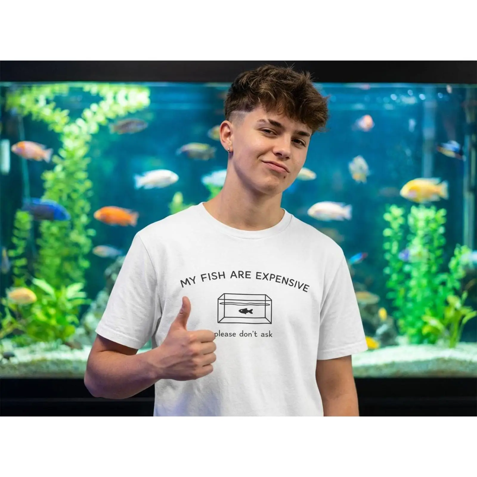アクアリウムマイフィッシュアールエプセンスフルアブルTシャツ - Aquarium Fish Meme のレビューと価格