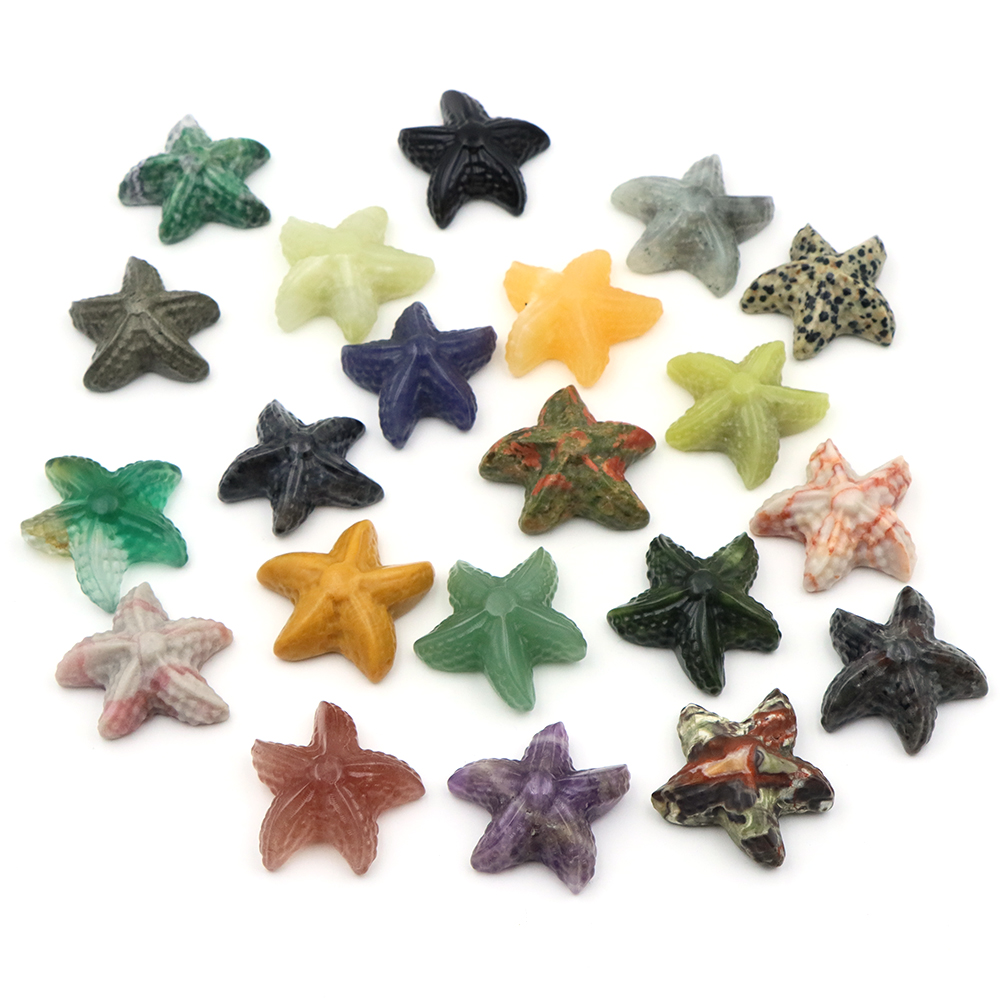 35 ミリメートルヒトデの形の像海洋動物天然石ヒーリングクリ - Aquarium Fishes のレビューと価格