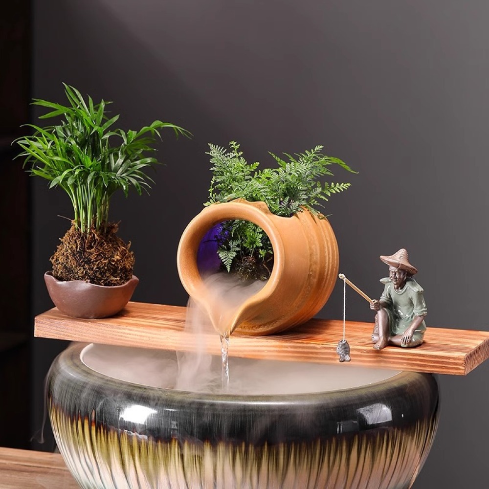 セラミック製ウォーターファウンテンジャー 魚タンク装飾品 ガ - Fish Tank Filter Aquarium のレビューと価格