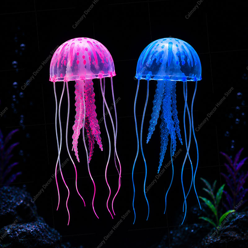 創造的な模擬浮遊蛍光発光効果クラゲ水槽装飾魚タンク水中装飾品 - Aquarium Fish Guppy のレビューと価格