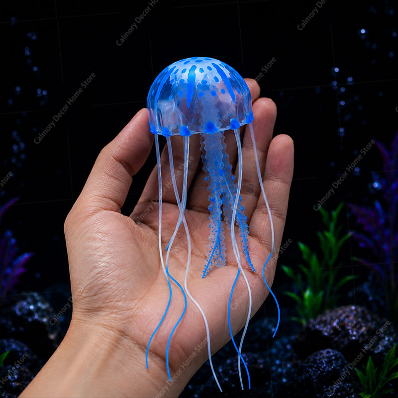 創造的な模擬浮遊蛍光発光効果クラゲ水槽装飾魚タンク水中装飾品 - Aquarium Fish Guppy のレビューと価格